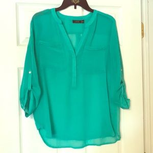 APT 9 women’s 3/4 sleeve sheer blouse - M